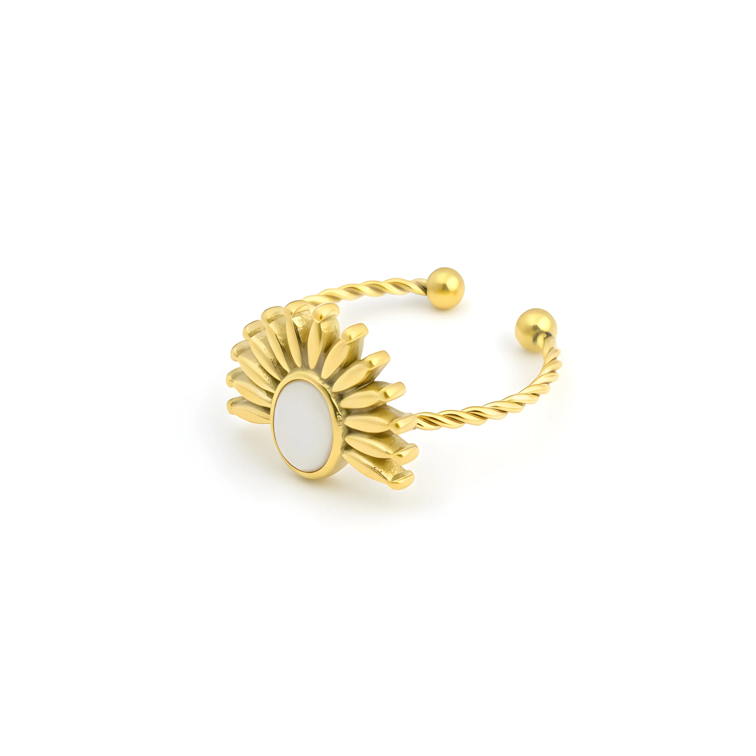 Radiant Bloom Gold Plate Ring
