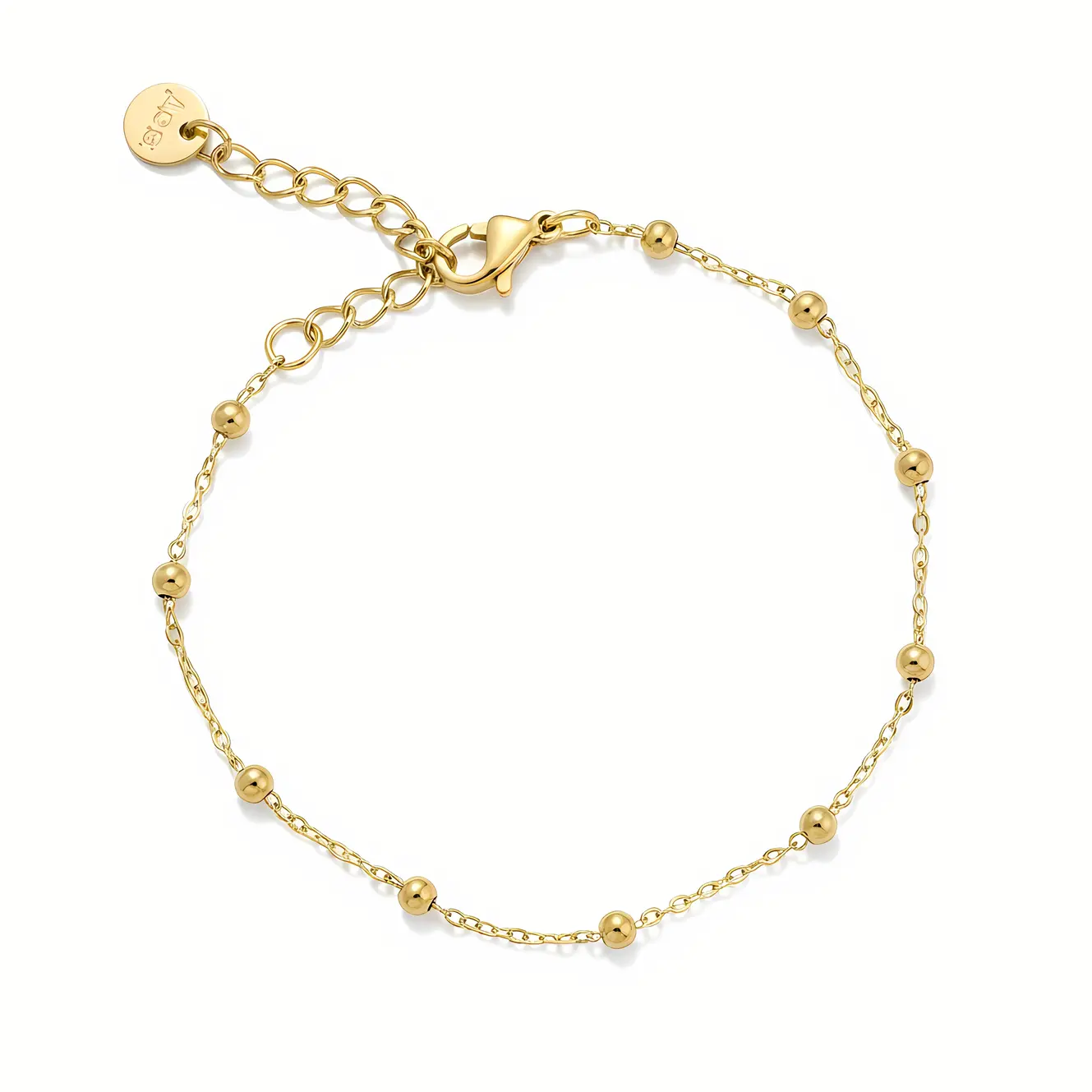 Satellite Bead Station Chain Bracelet
