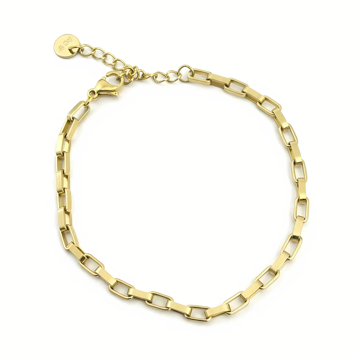 Rectangle Box Link Chain Bracelet