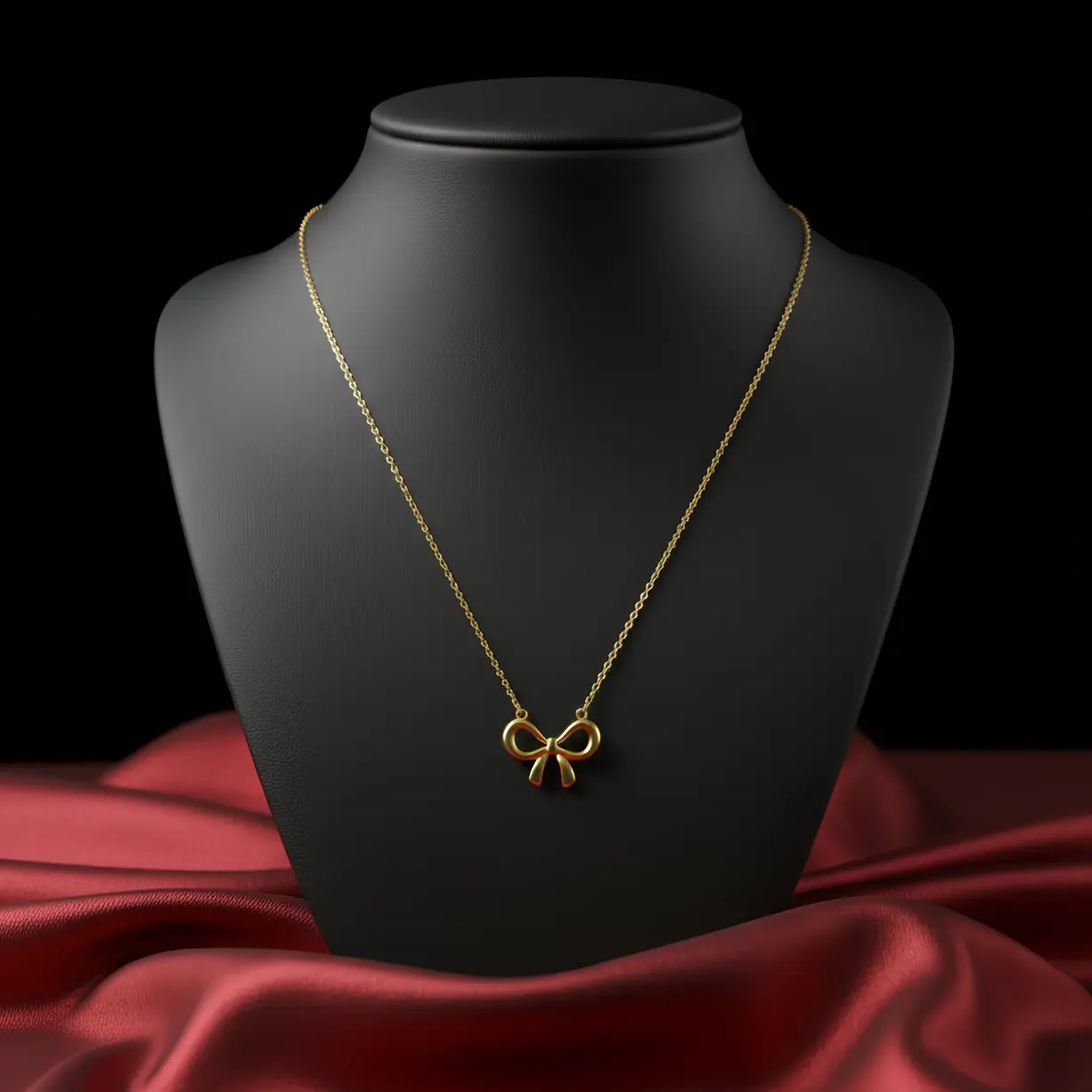 Gold Bow Pendant Necklace - Image 3