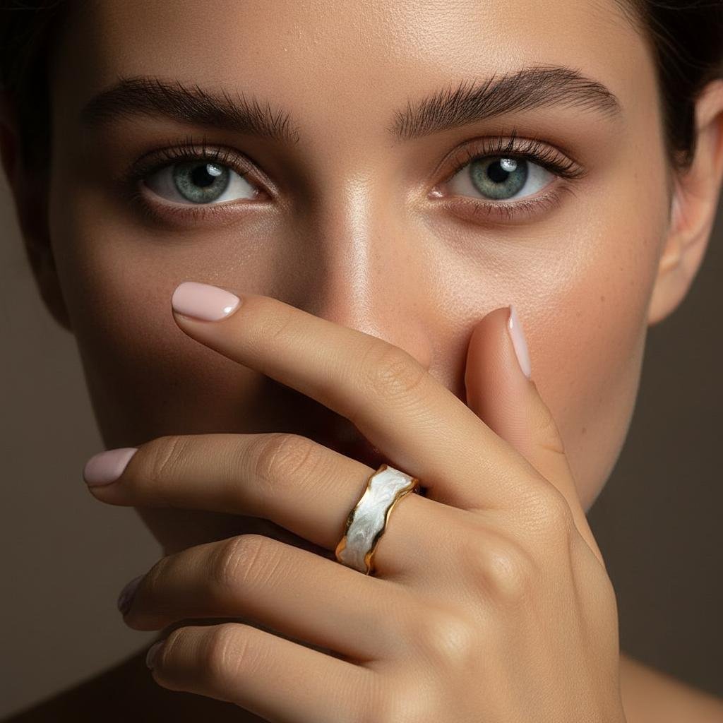 Alternative view of Dune Accent Gold Plate Ring