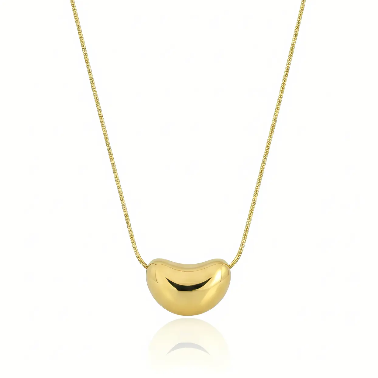 Gold Bean Slider Pendant Necklace