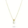 Cable Chain Necklace with Ball Bead & Baroque Pearl Drop Pendant