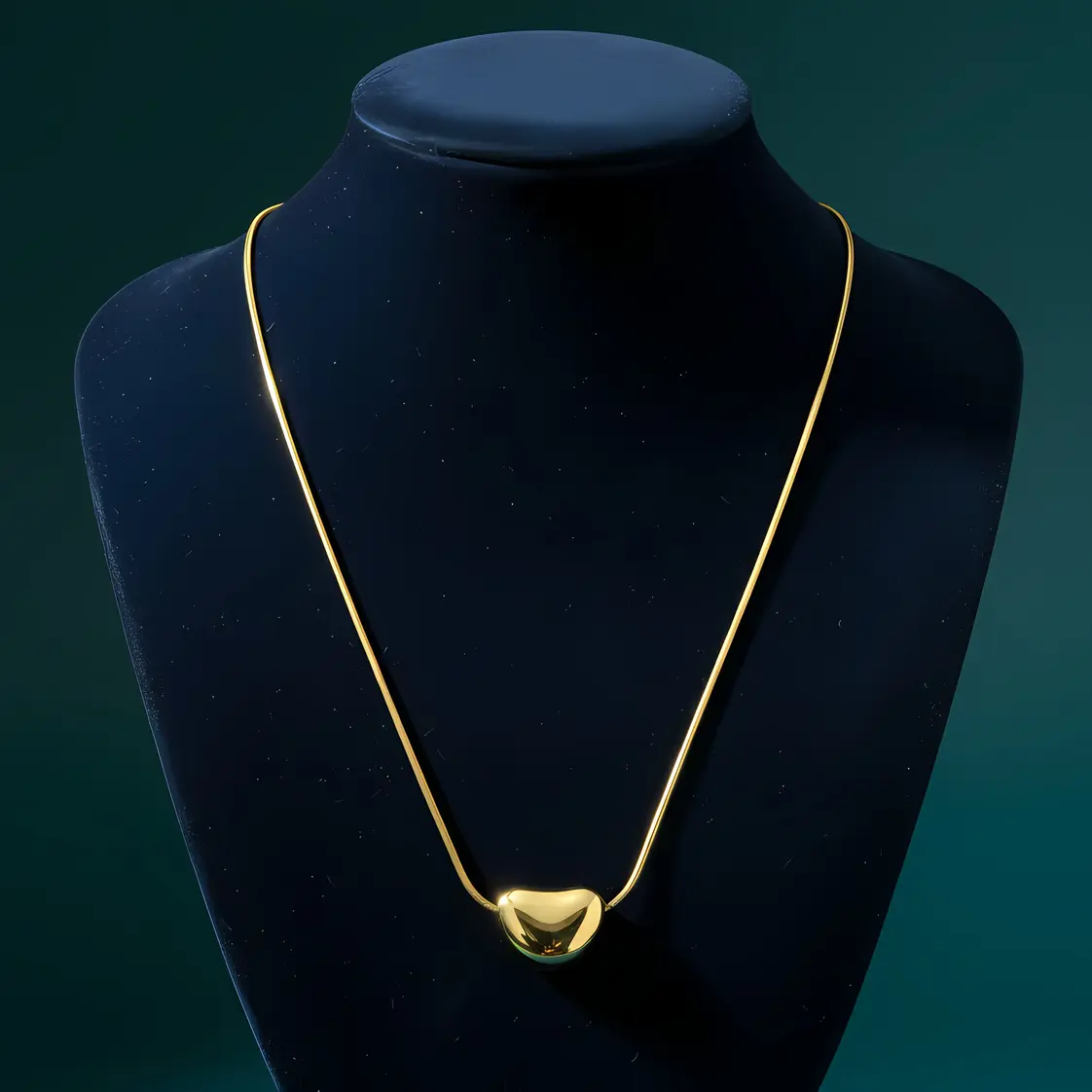 Gold Bean Slider Pendant Necklace - Image 3