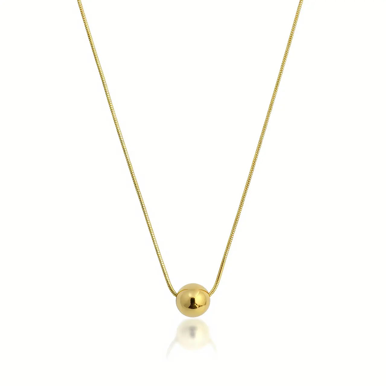 Gold Ball Slider Snake Chain Necklace